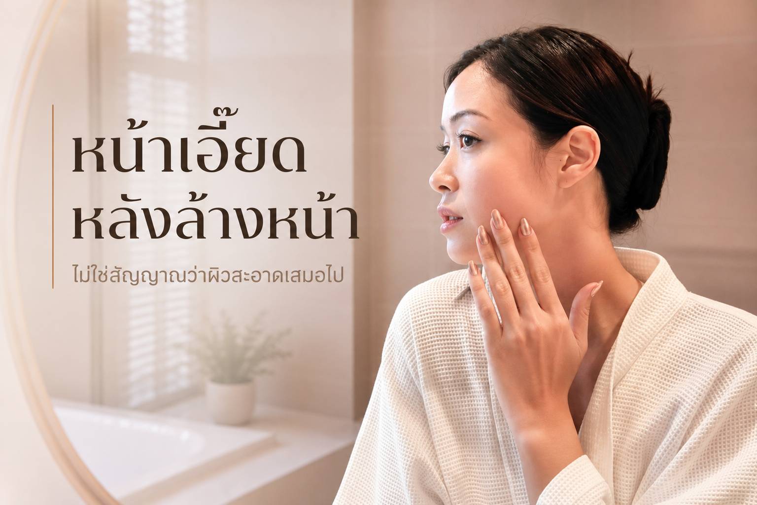 หน้าเอี๊ยดหลังล้างหน้าอาจไม่ใช่สัญญาณว่าล้างสะอาด แต่อาจหมายถึงผิวกำลังขาดความชุ่มชื้น