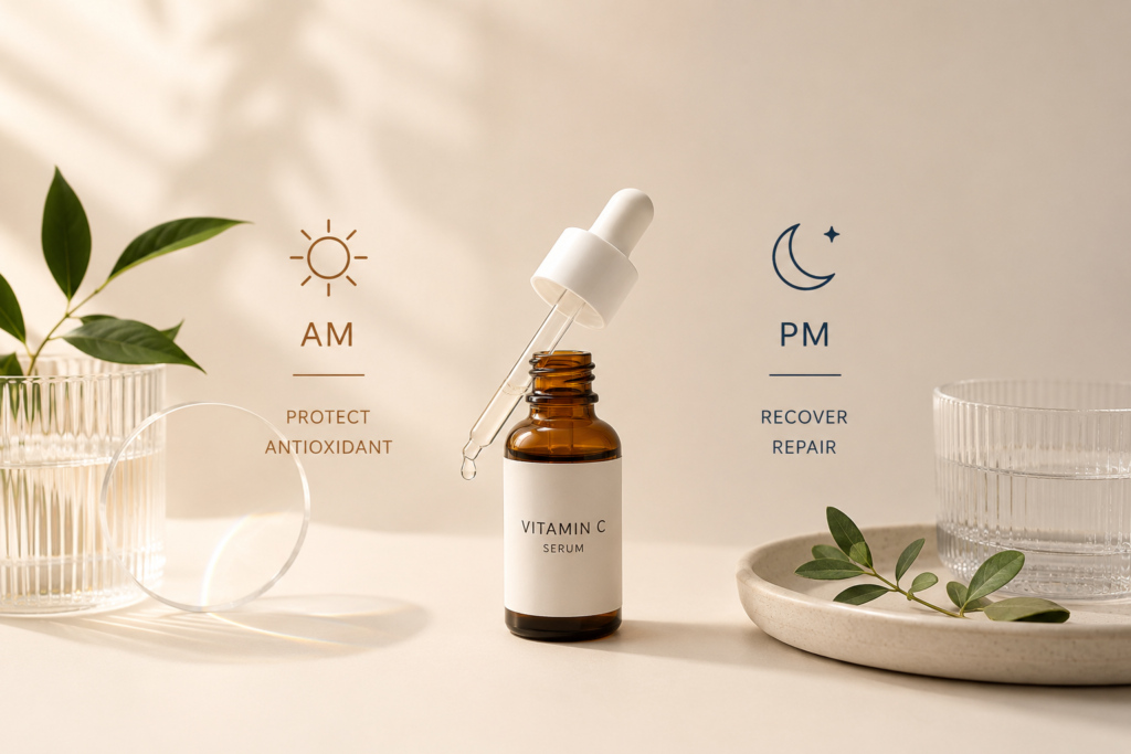 Vitamin C ใช้ตอนเช้าหรือตอนกลางคืนและประโยชน์ของการใช้แต่ละช่วงเวลา