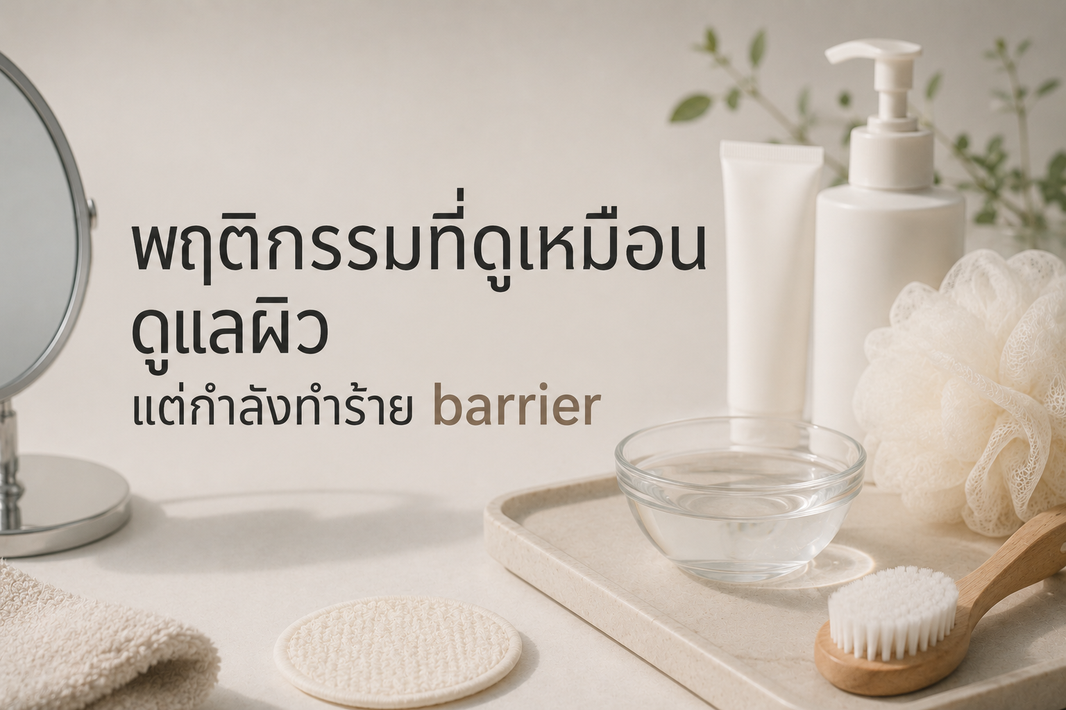 พฤติกรรมที่รู้สึกว่ากำลังดูแลผิวดี เช่นล้างหน้าด้วยน้ำอุ่นจัดหรือขัดหน้าบ่อย อาจทำร้าย barrier โดยไม่รู้ตัว